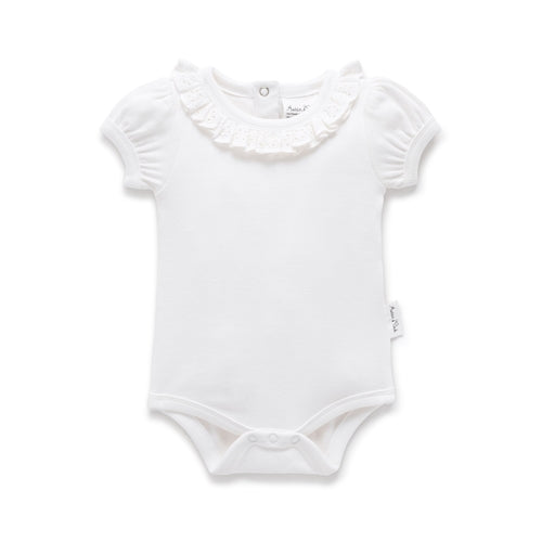 White Ruffle Puff Onesie