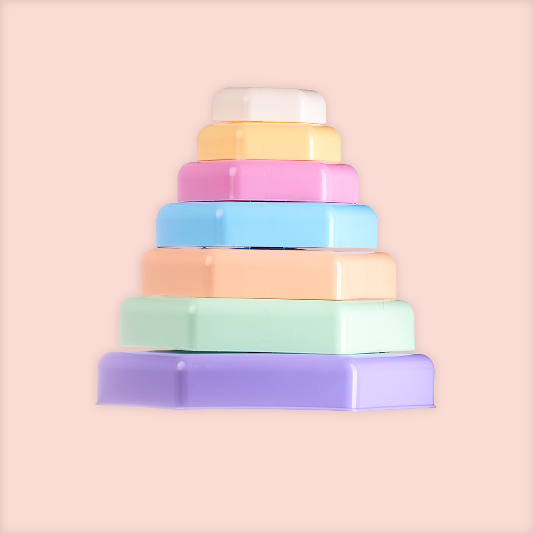 Bioplastic toys - Pyramid stacking educational toy.