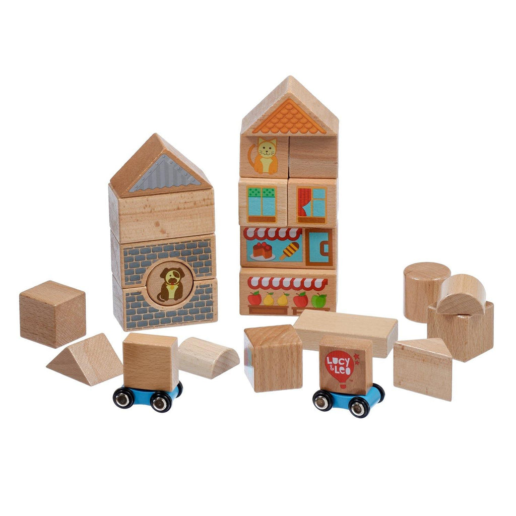 Mixed blocks - 25 piece wooden toy set