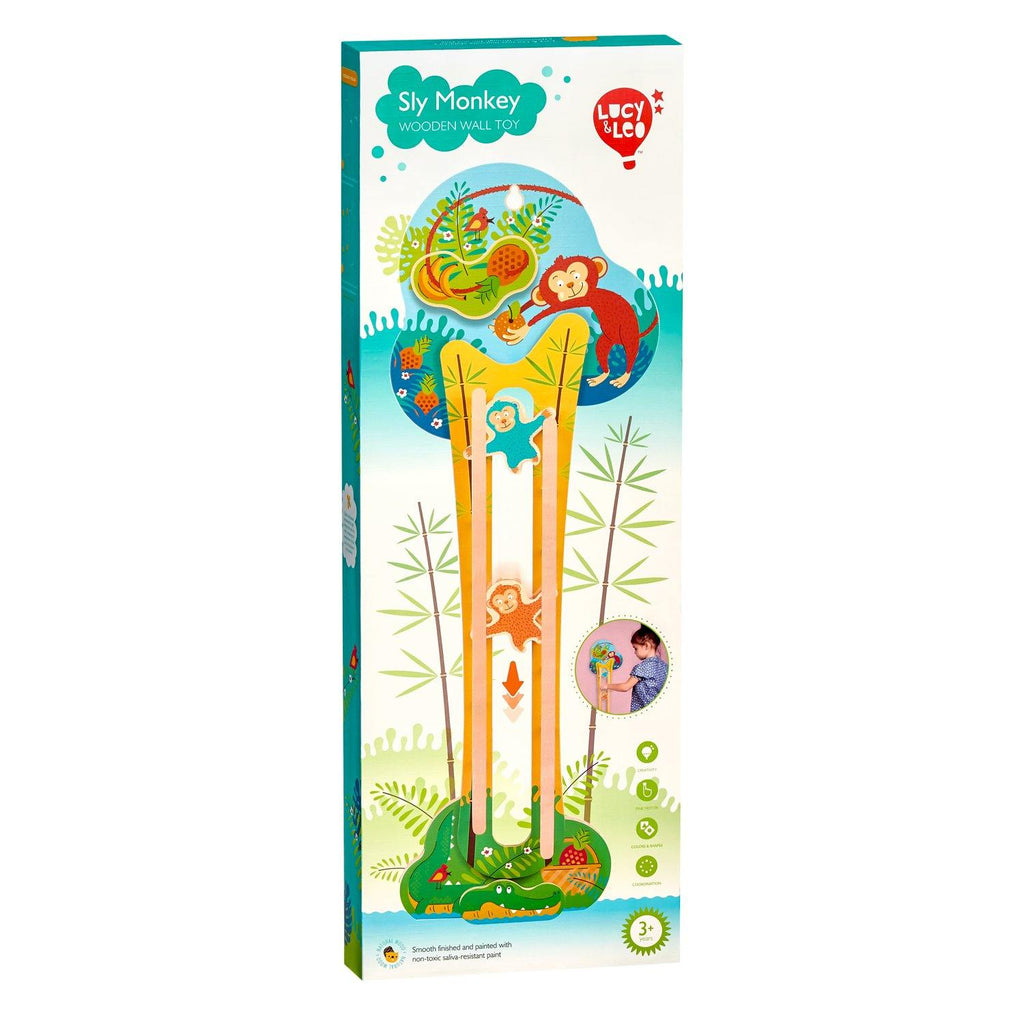 Sly monkey - wooden wall toy