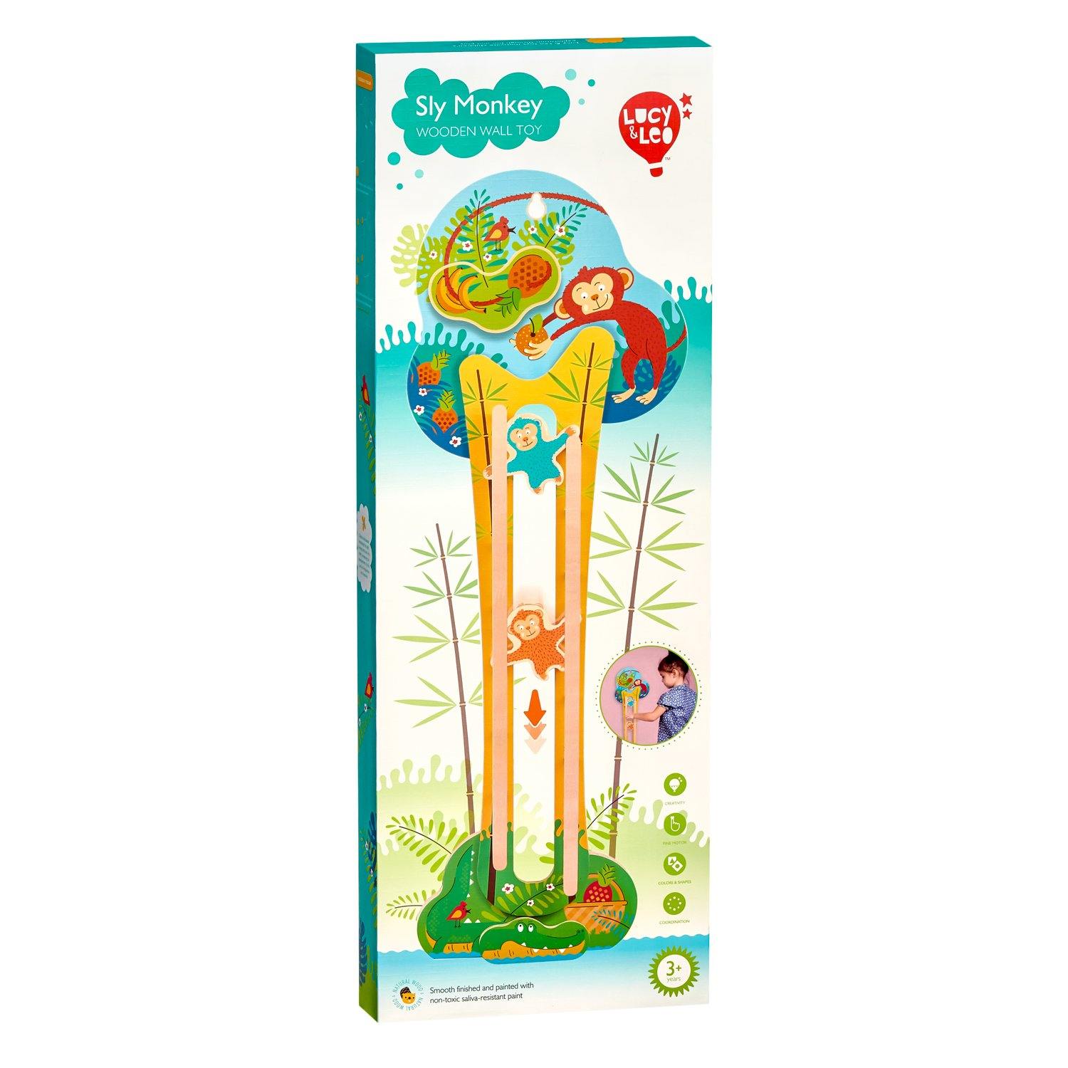 Sly monkey - wooden wall toy