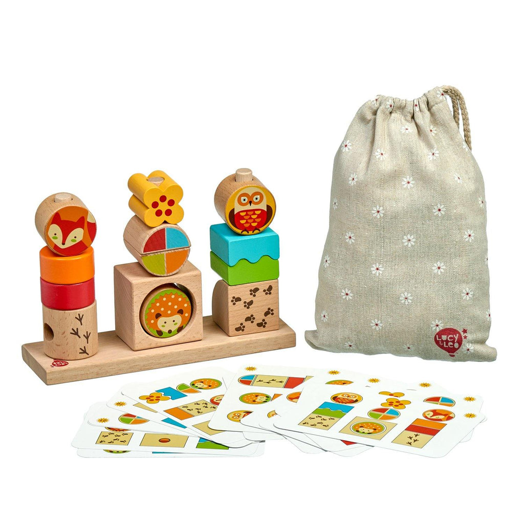 Day and night game wooden toy set