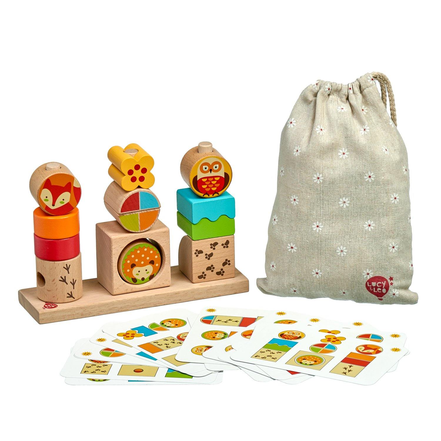 Day and night game wooden toy set