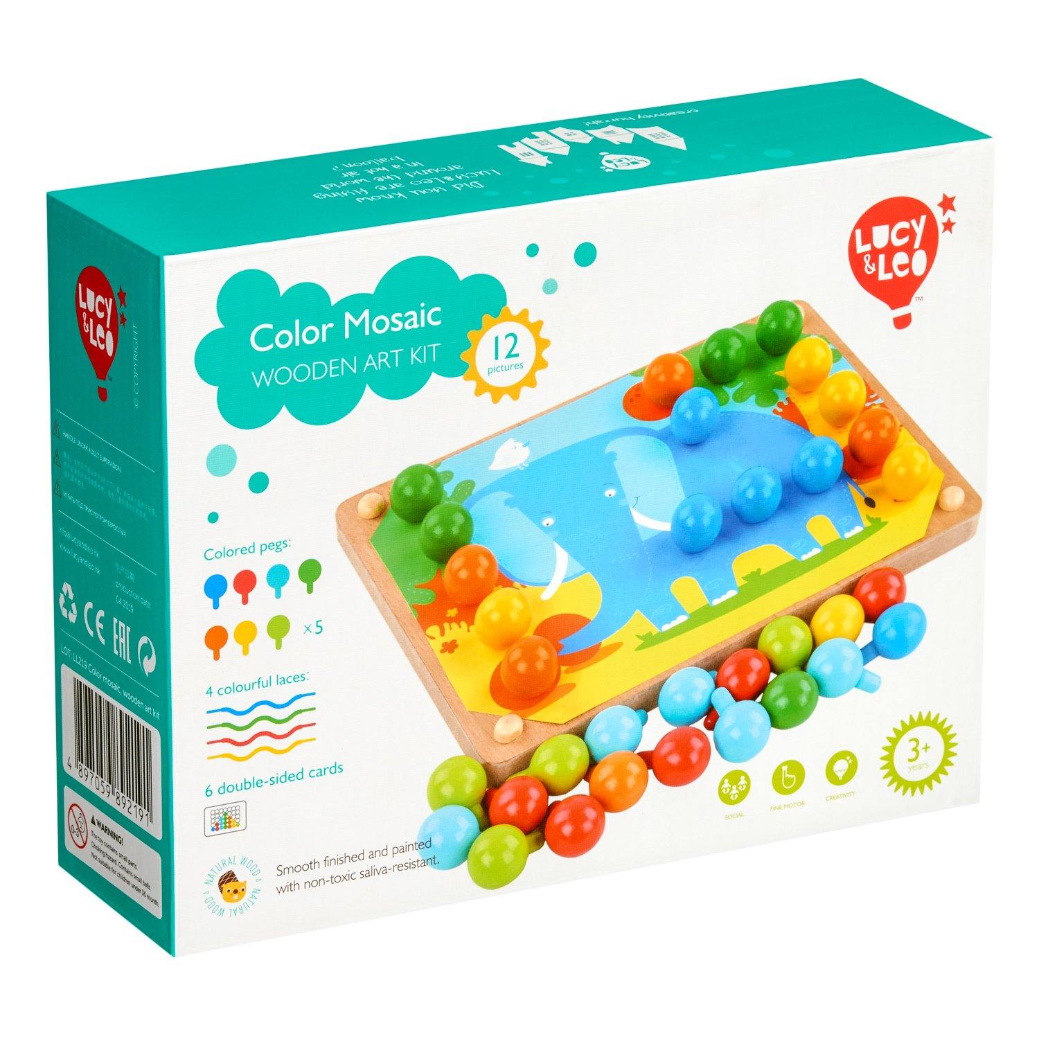 Colour mosaic - wooden toy art kit.