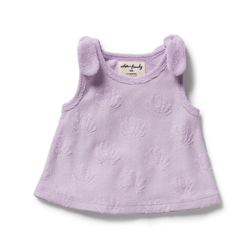 Lavender Shells Organic Terry Singlet