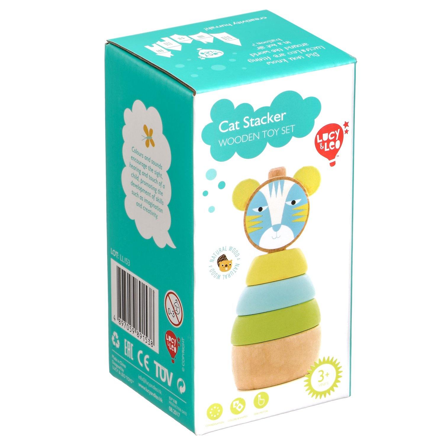 Cat stacker - educational wooden toy