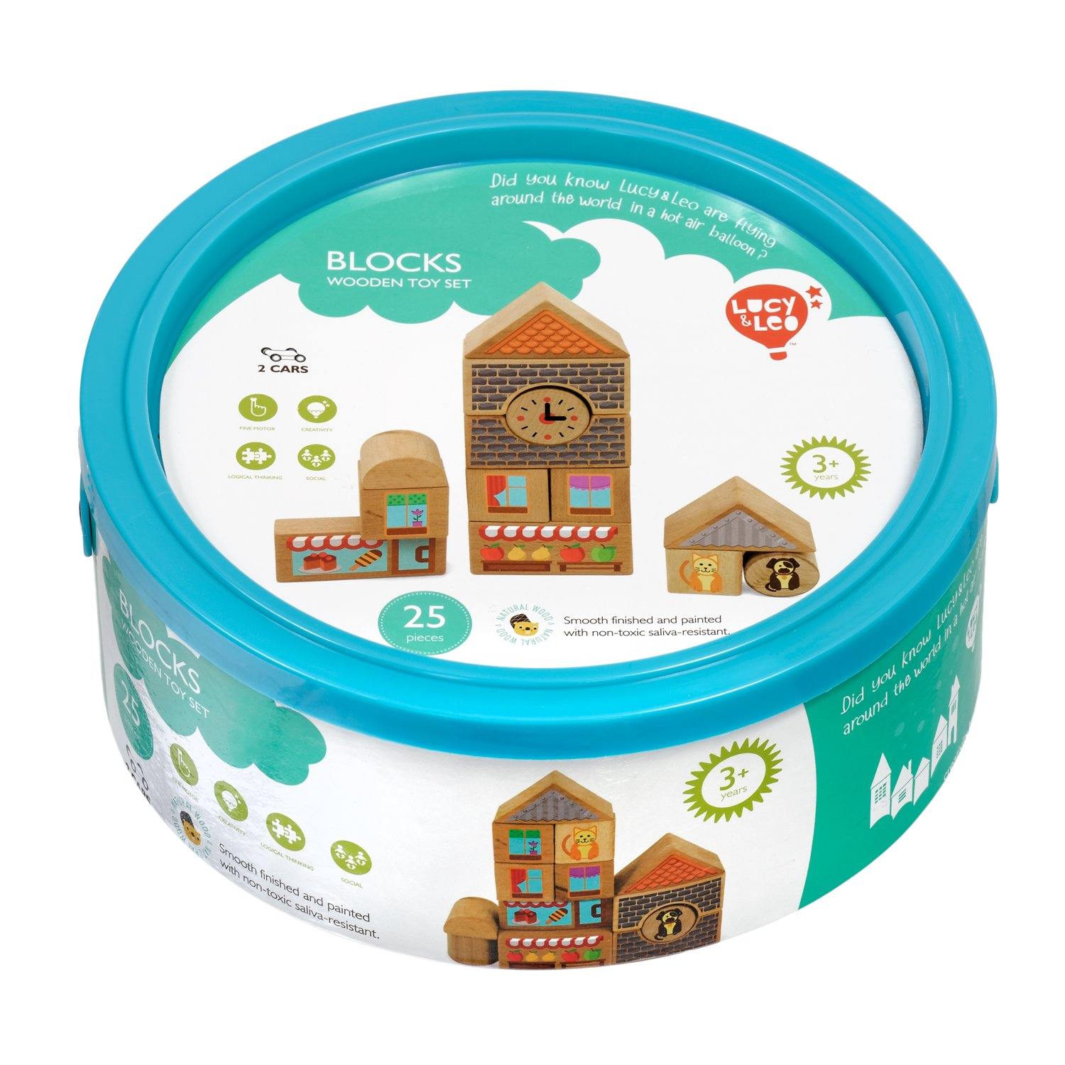 Mixed blocks - 25 piece wooden toy set