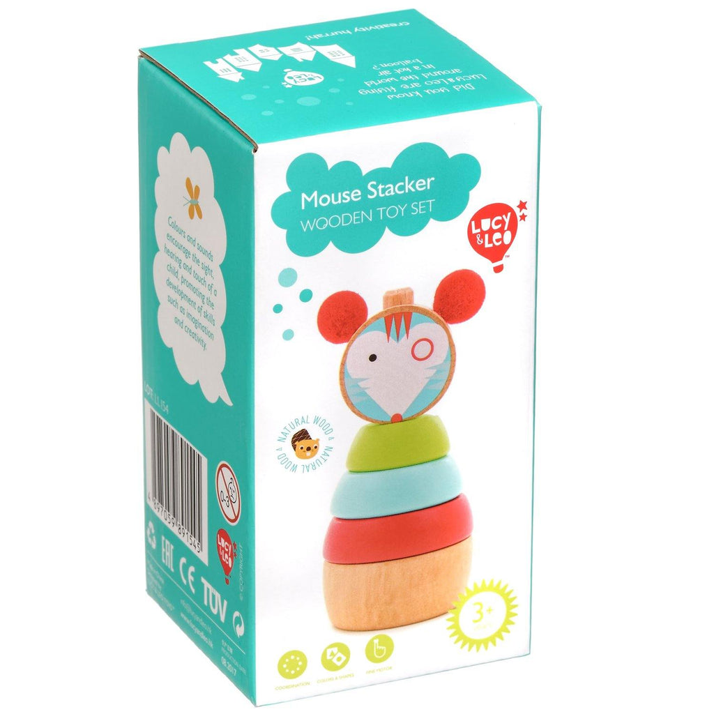 Wooden stacking toy - Colourful mouse