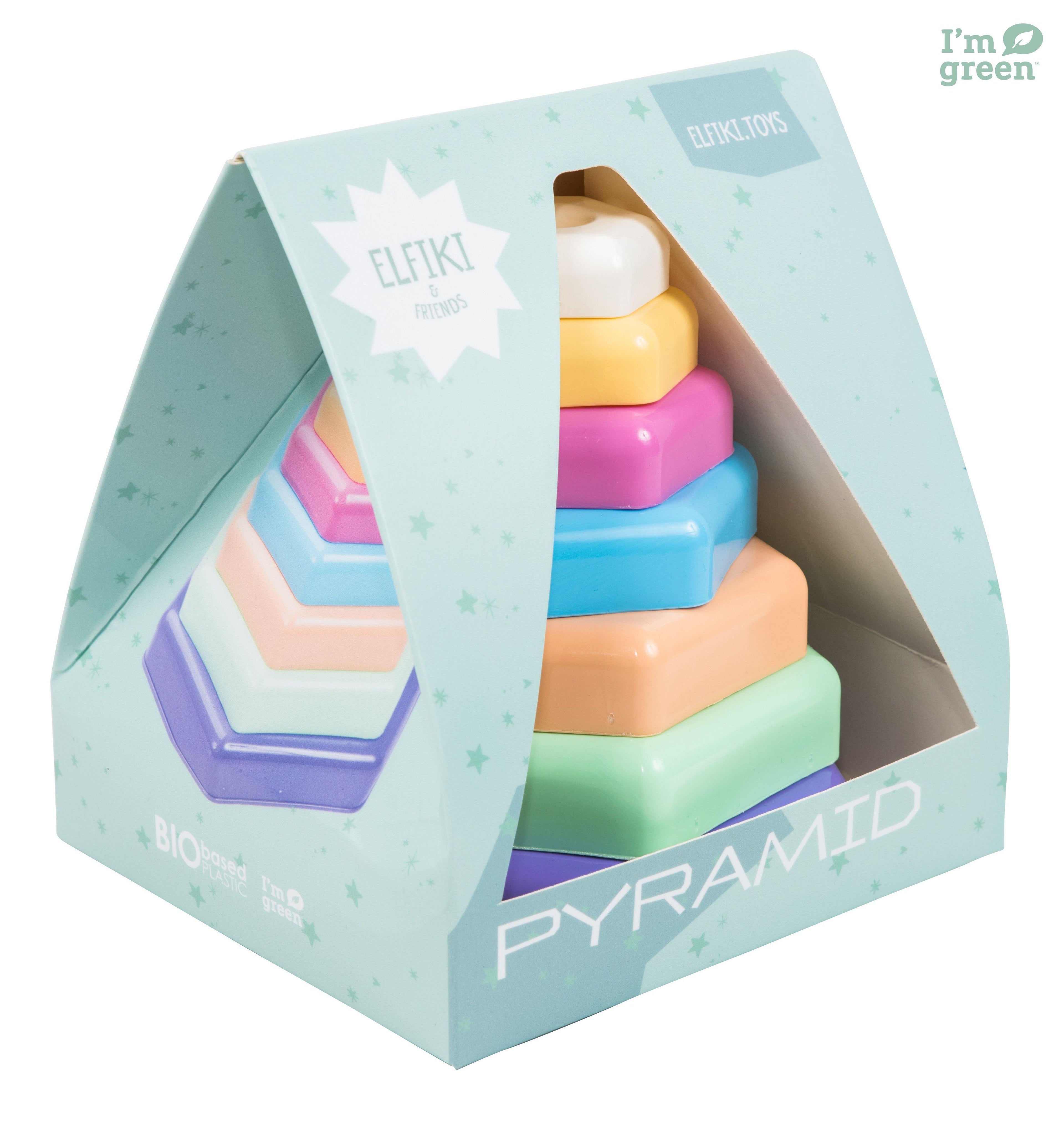 Bioplastic toys - Pyramid stacking educational toy.
