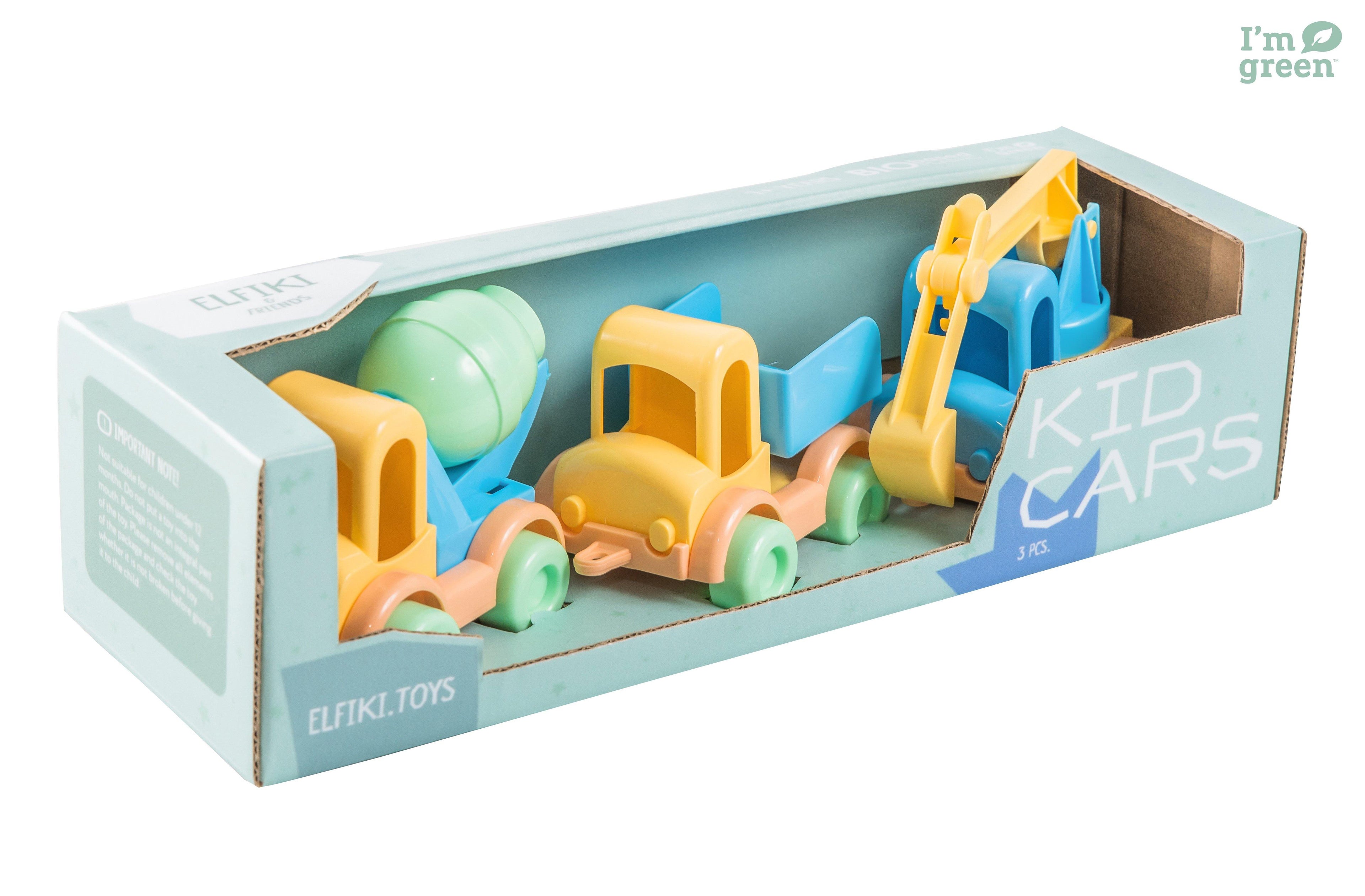 Bioplastic toys - 3 piece vehicle set.