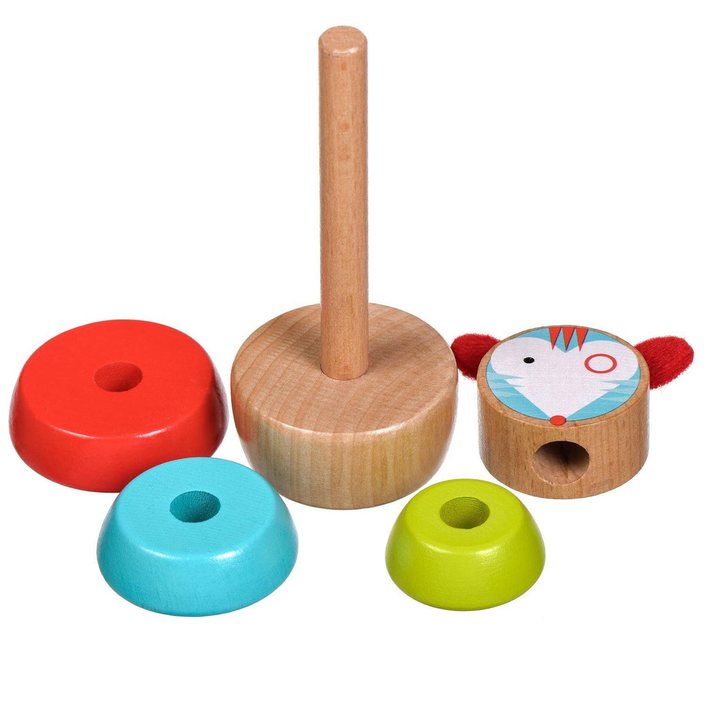 Wooden stacking toy - Colourful mouse