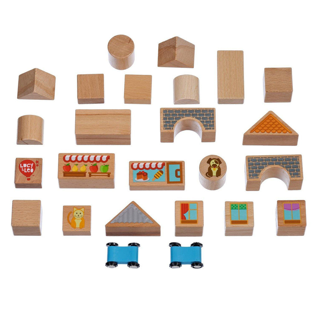 Mixed blocks - 25 piece wooden toy set