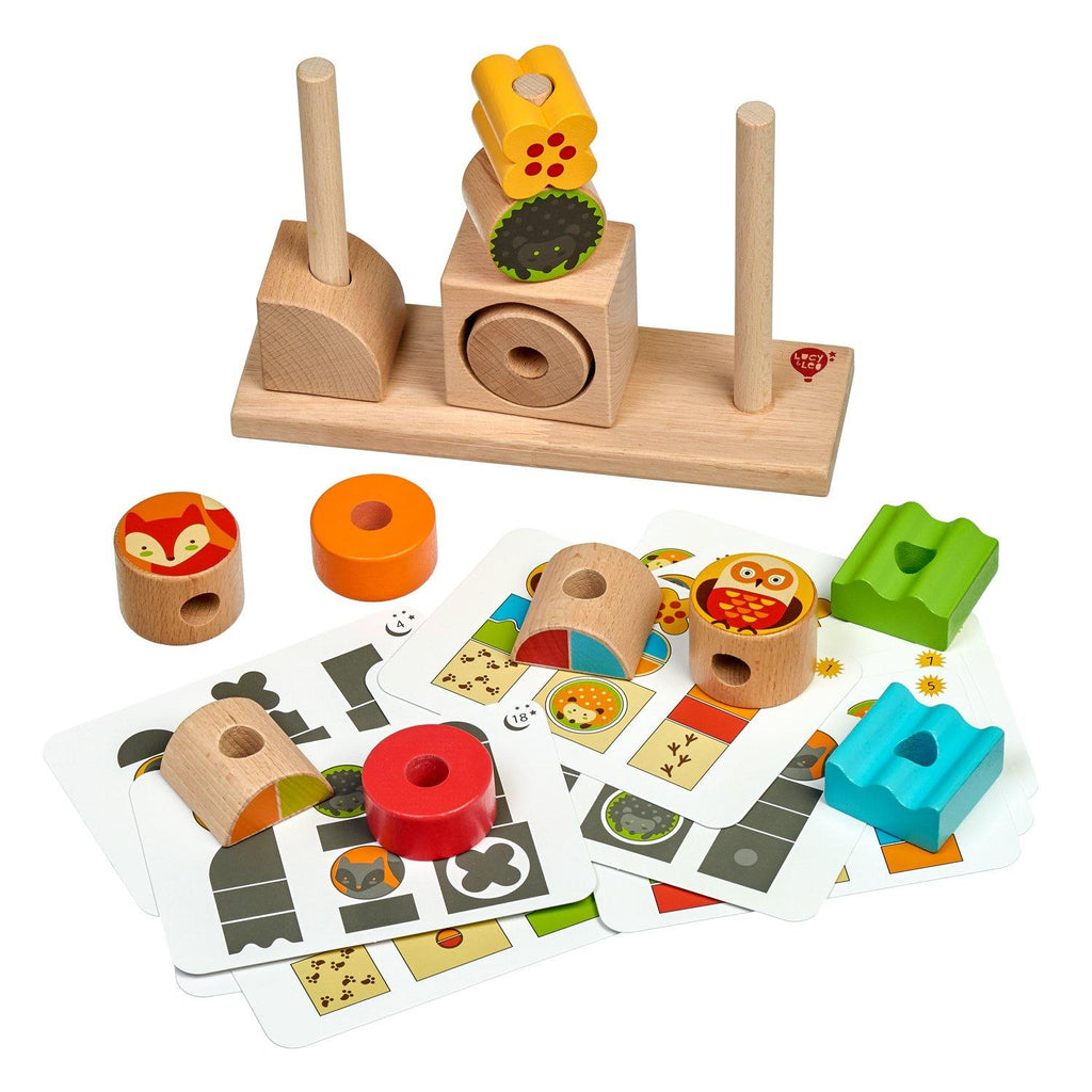Day and night game wooden toy set