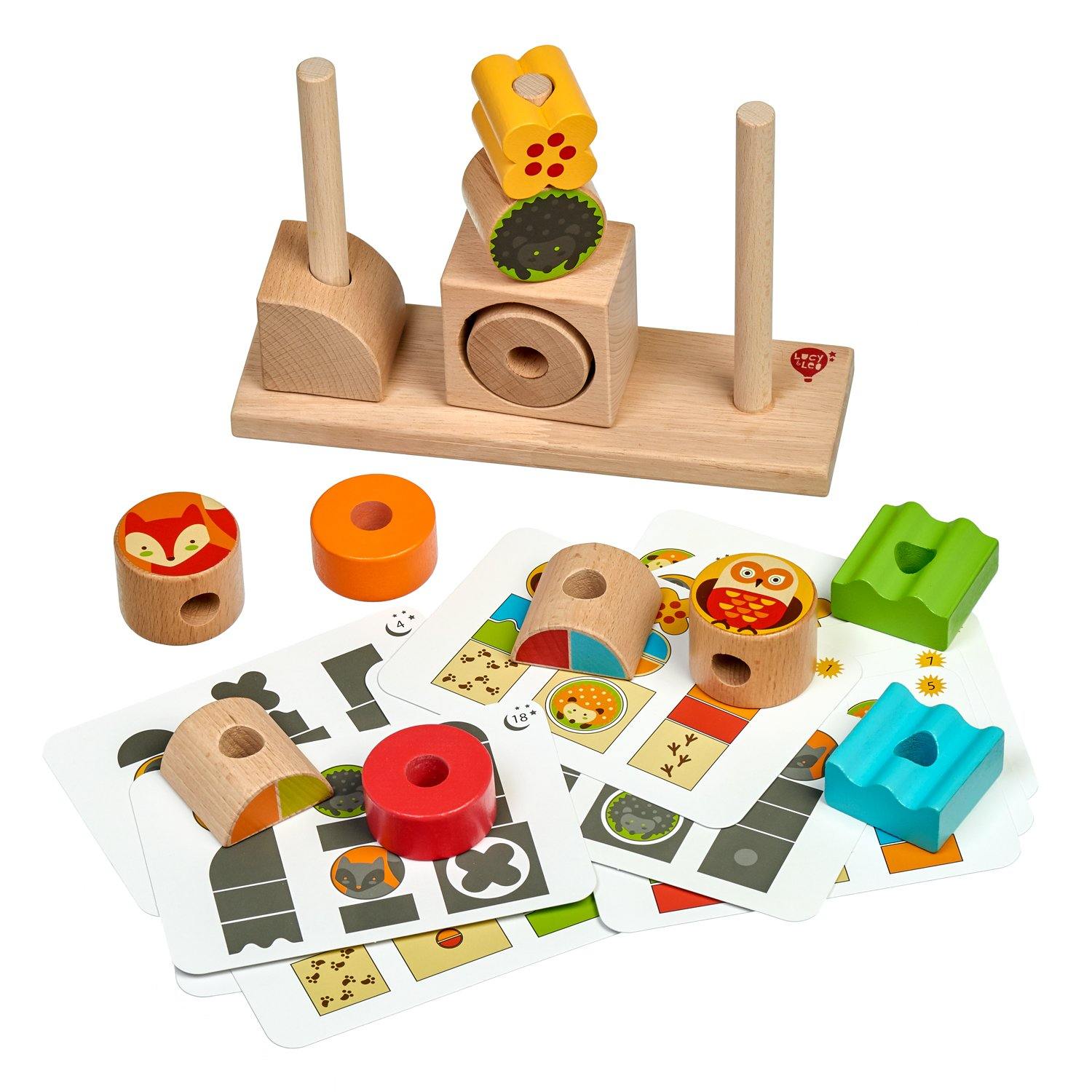 Day and night game wooden toy set