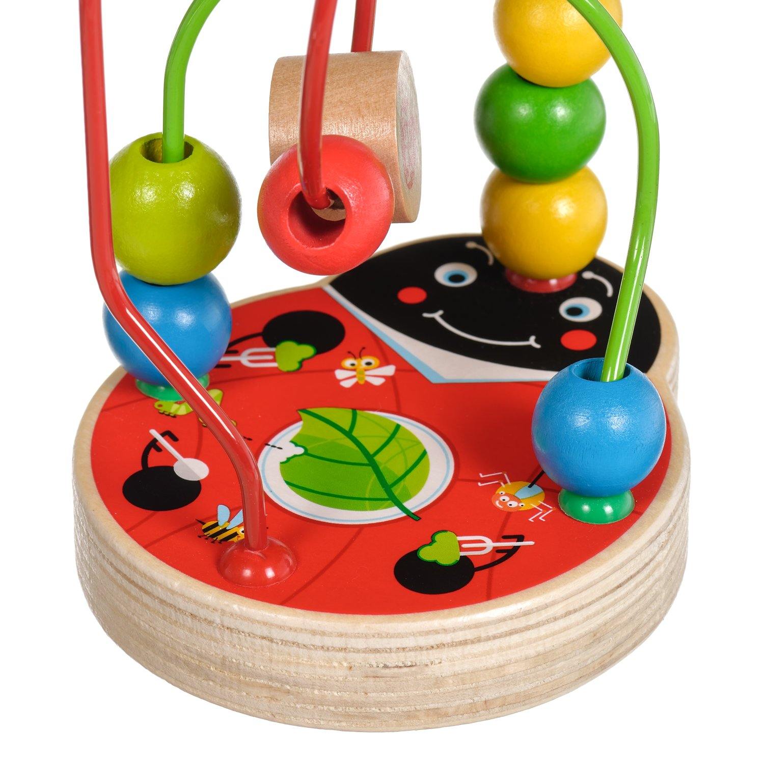 Ladybird wooden toy bead maze
