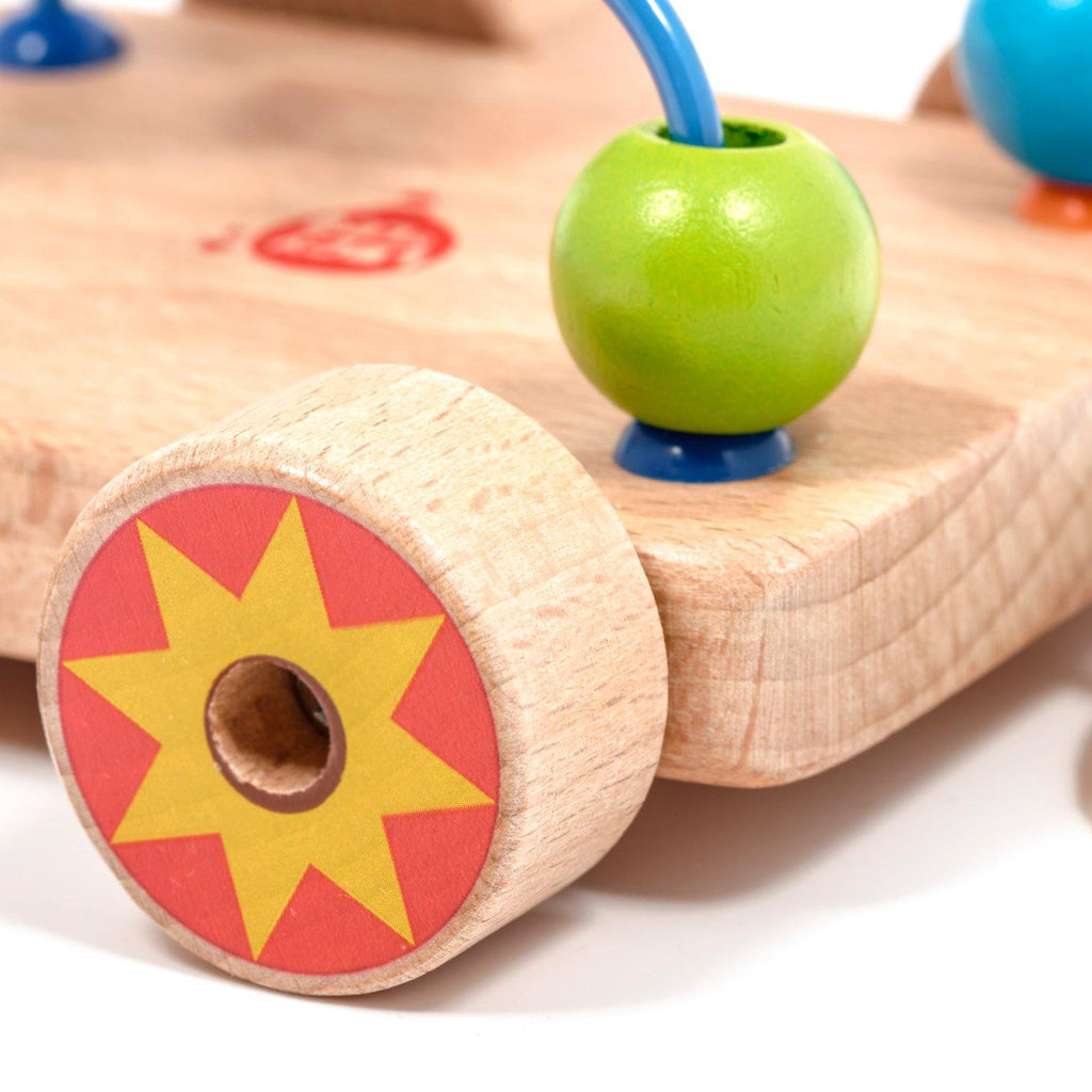 Pull along bead maze - Wooden toy.