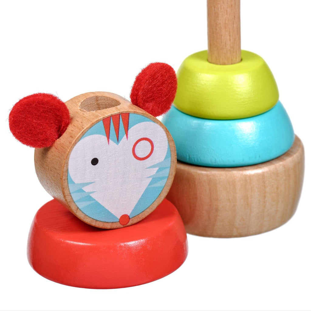 Wooden stacking toy - Colourful mouse