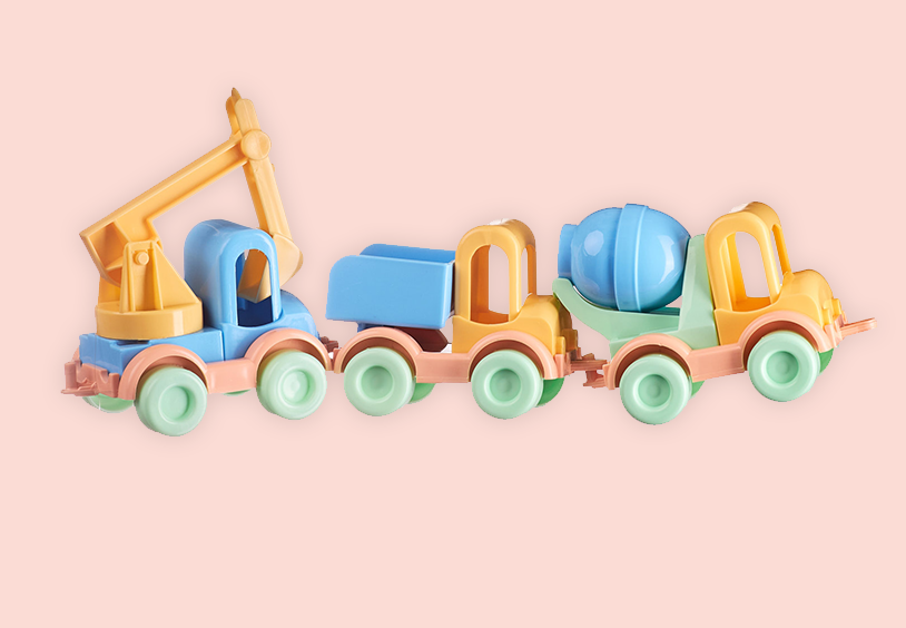 Bioplastic toys - 3 piece vehicle set.