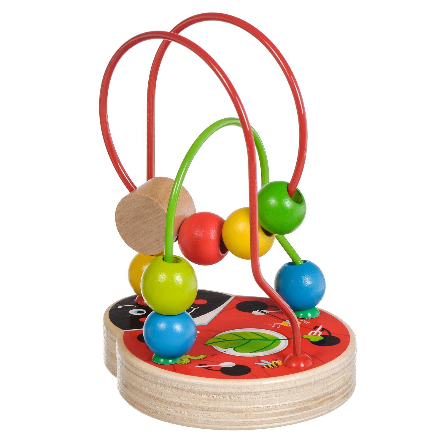 Ladybird wooden toy bead maze