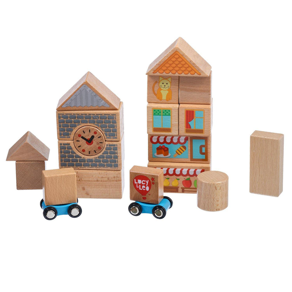 Mixed blocks - 25 piece wooden toy set