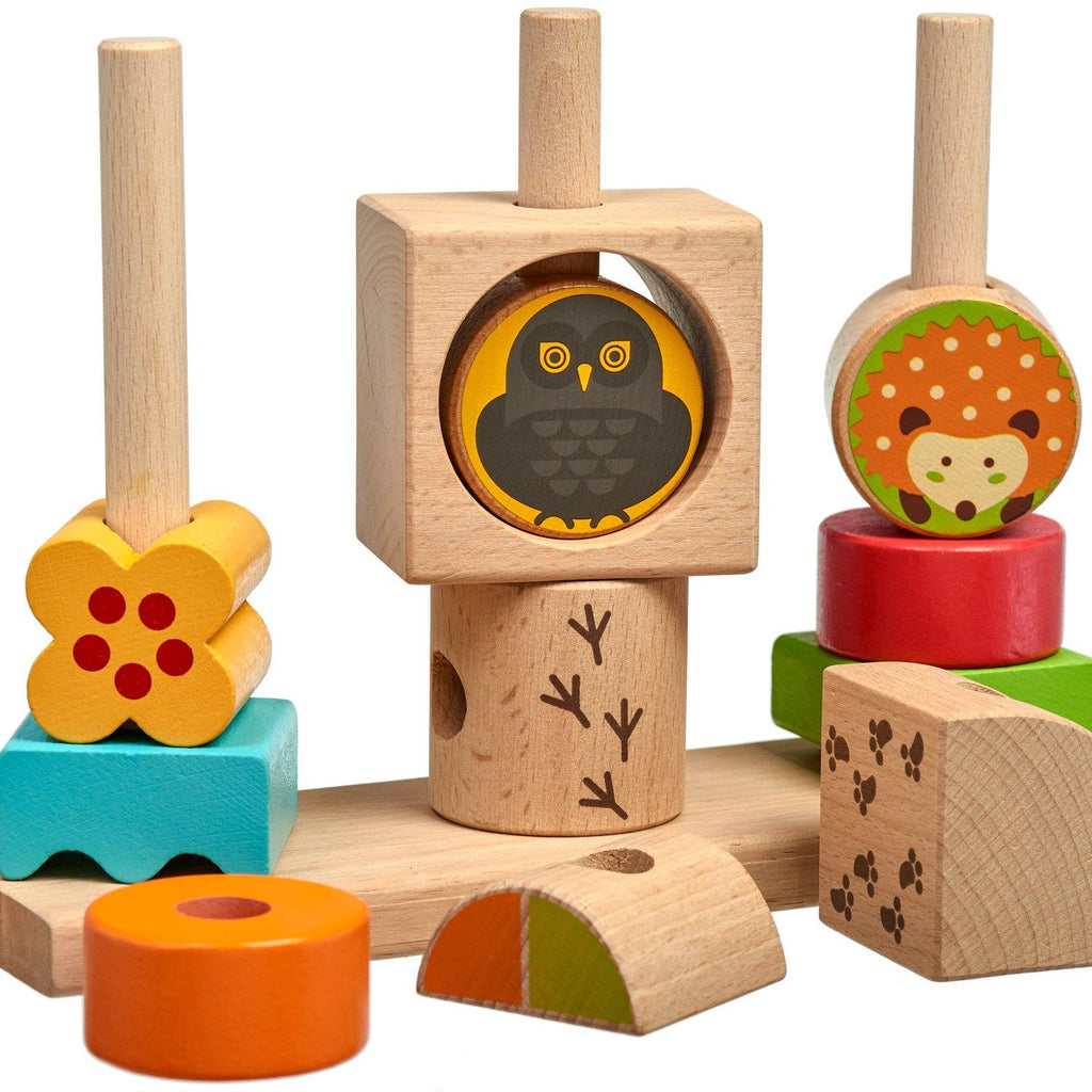Day and night game wooden toy set