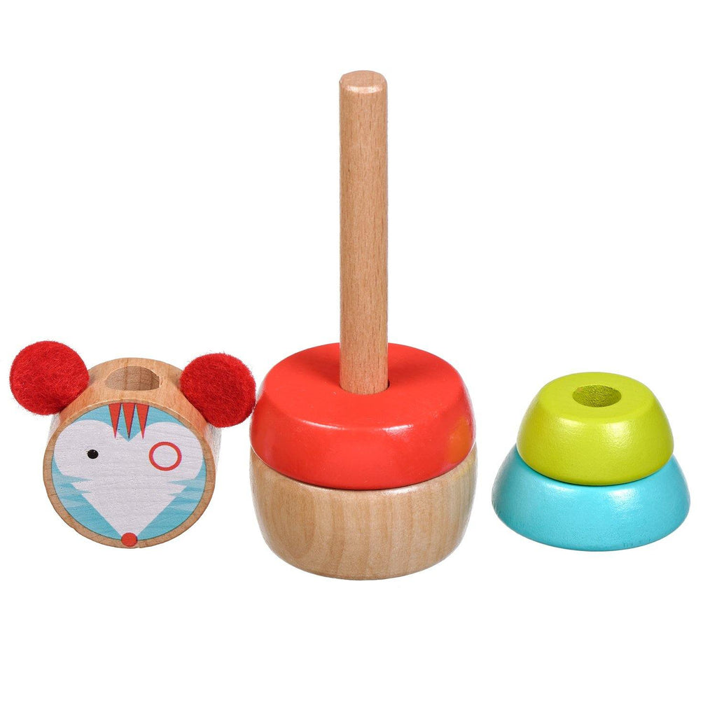 Wooden stacking toy - Colourful mouse