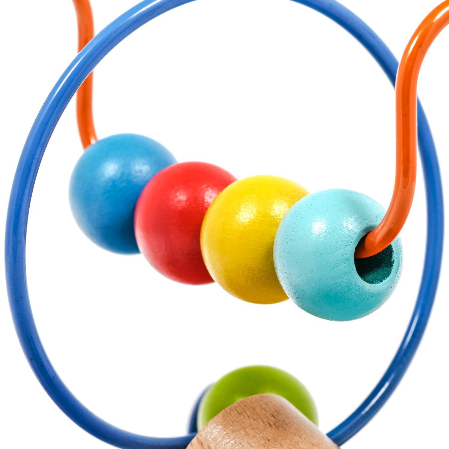 Pull along bead maze - Wooden toy.