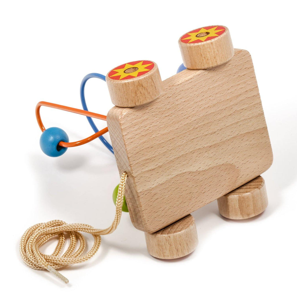 Pull along bead maze - Wooden toy.