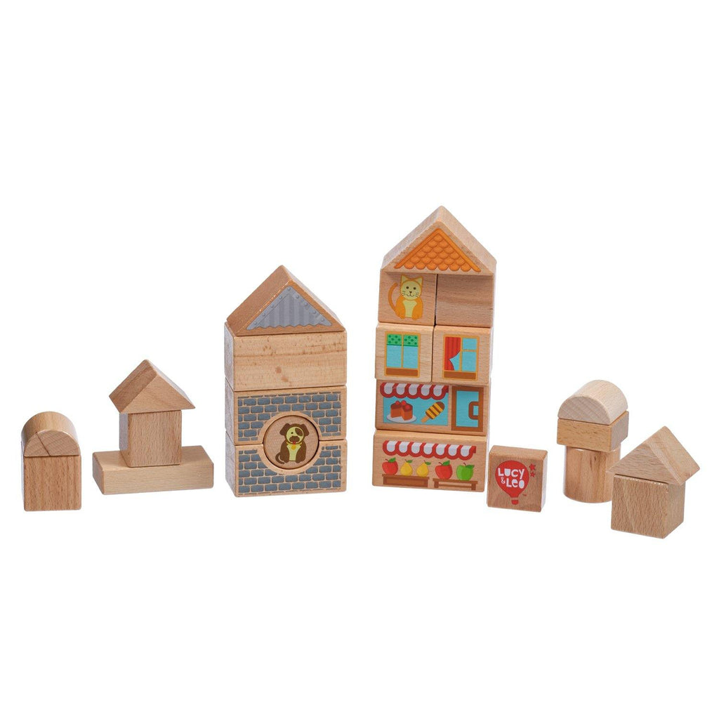 Mixed blocks - 25 piece wooden toy set