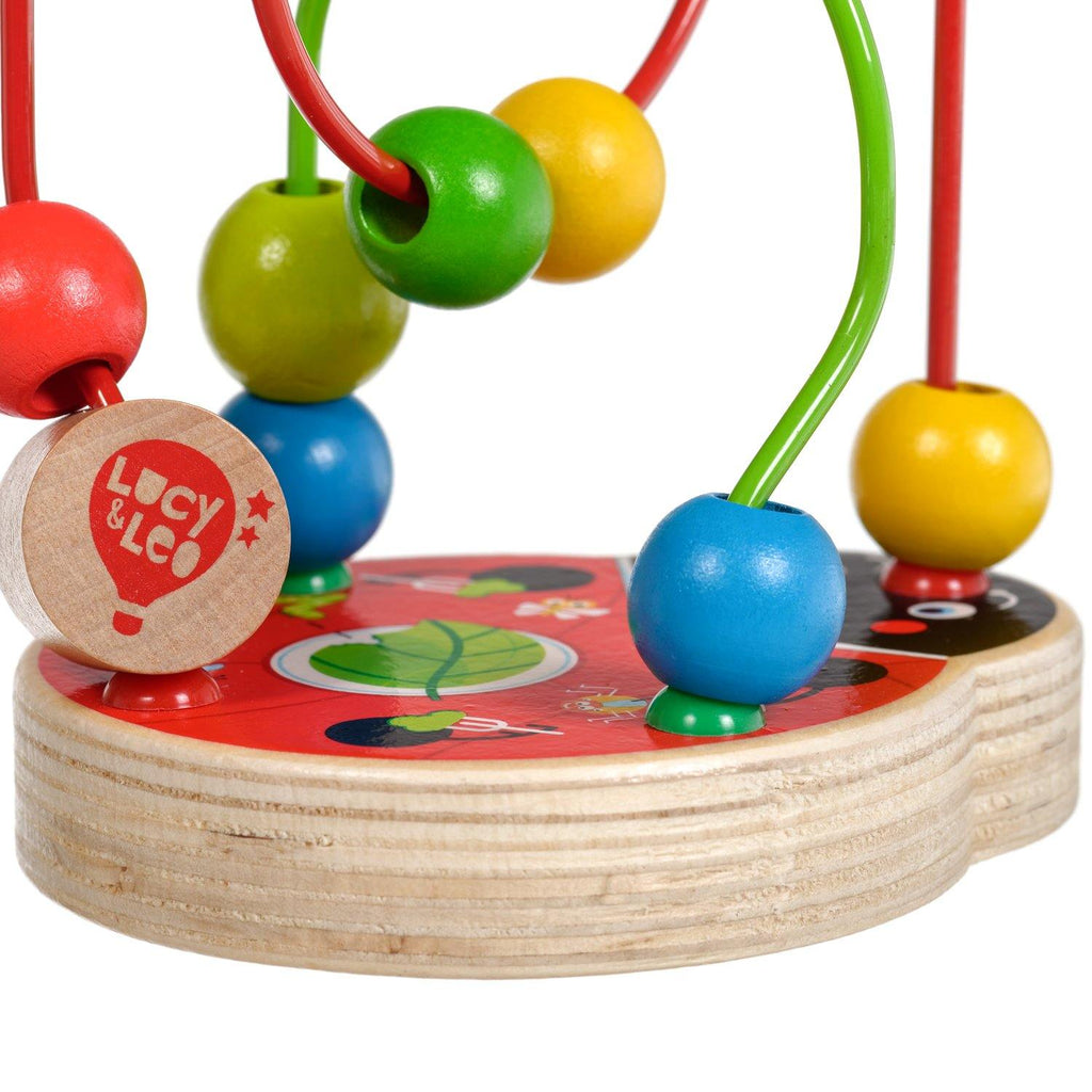 Ladybird wooden toy bead maze
