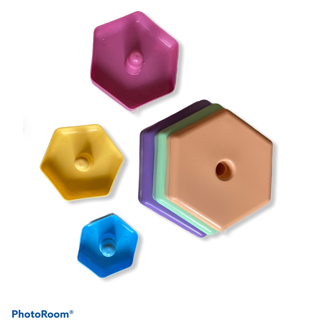 Bioplastic toys - Pyramid stacking educational toy.