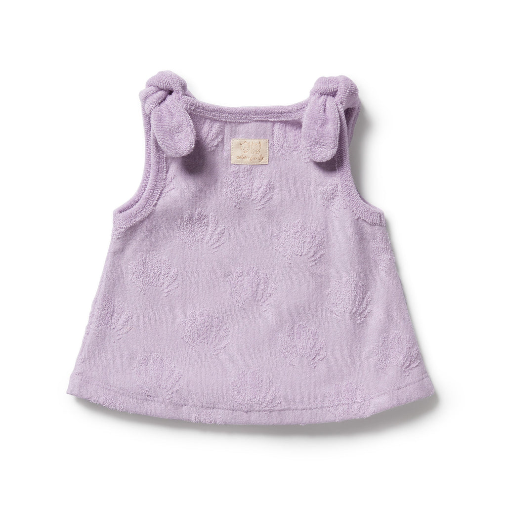 Lavender Shells Organic Terry Singlet