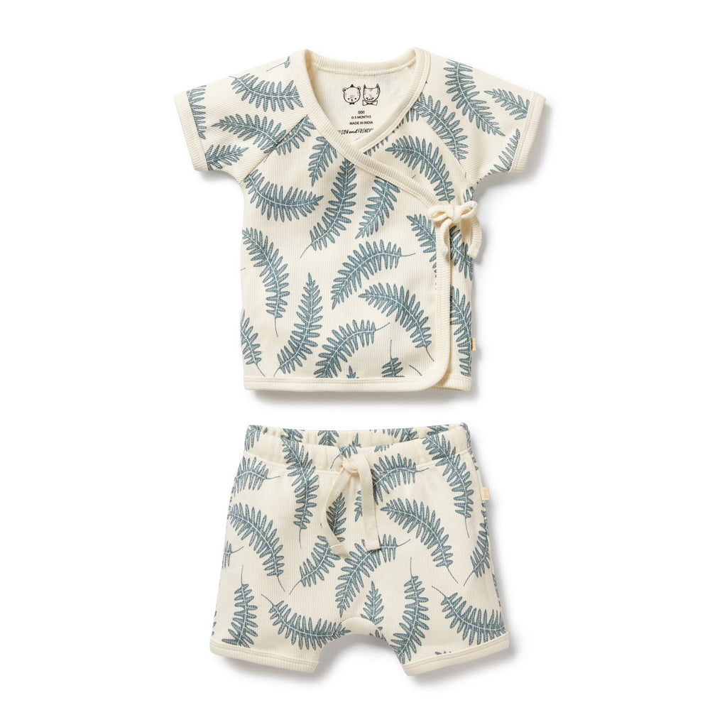 Little Fronds Organic Kimono Set