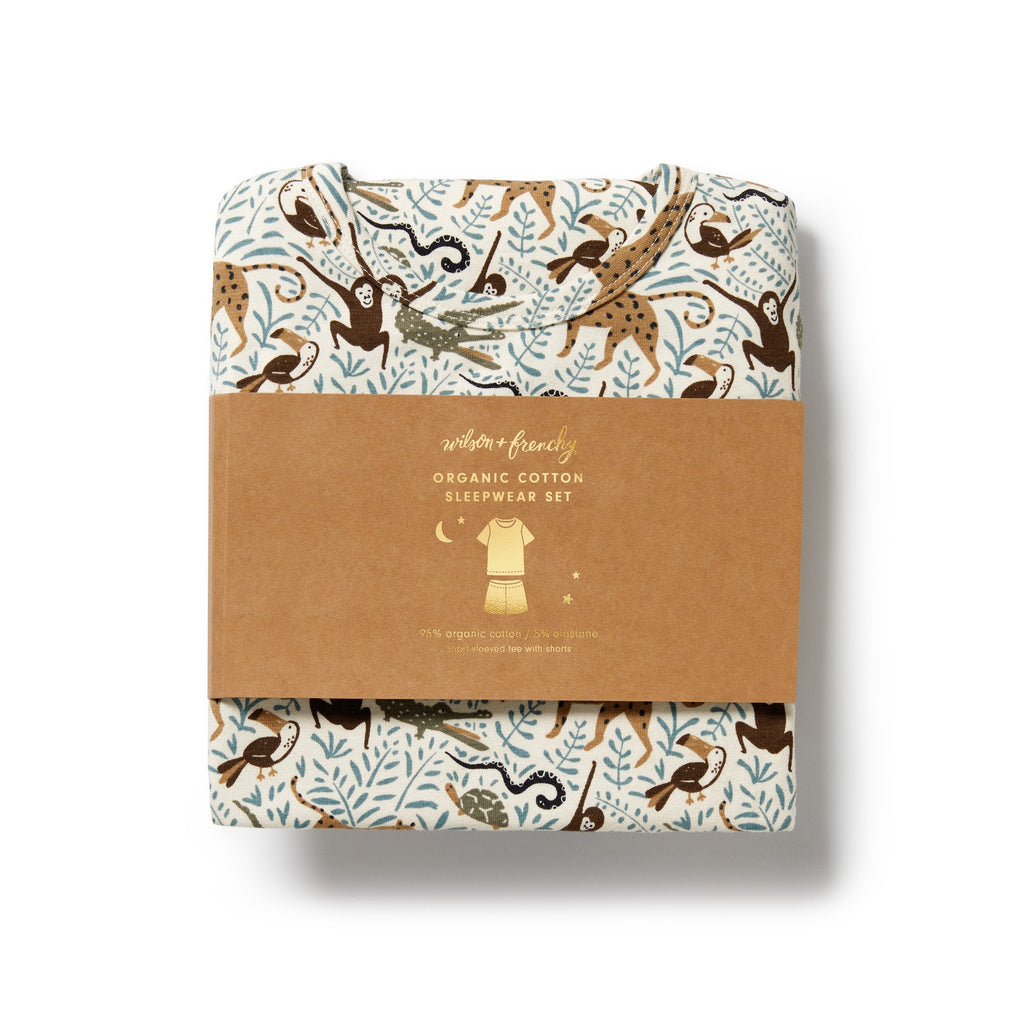 Mini Jungle Organic Short Sleeve Pyjamas