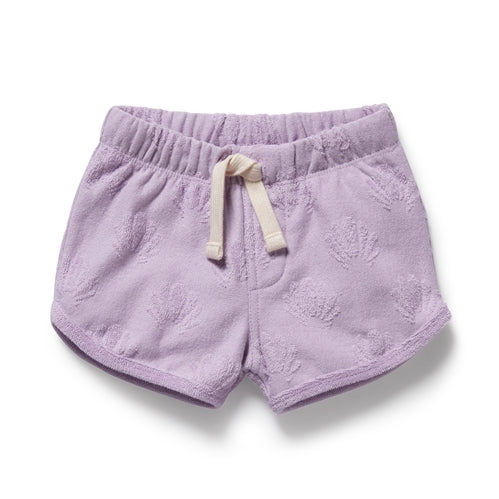 Lavender Shells Organic Terry Tie Short