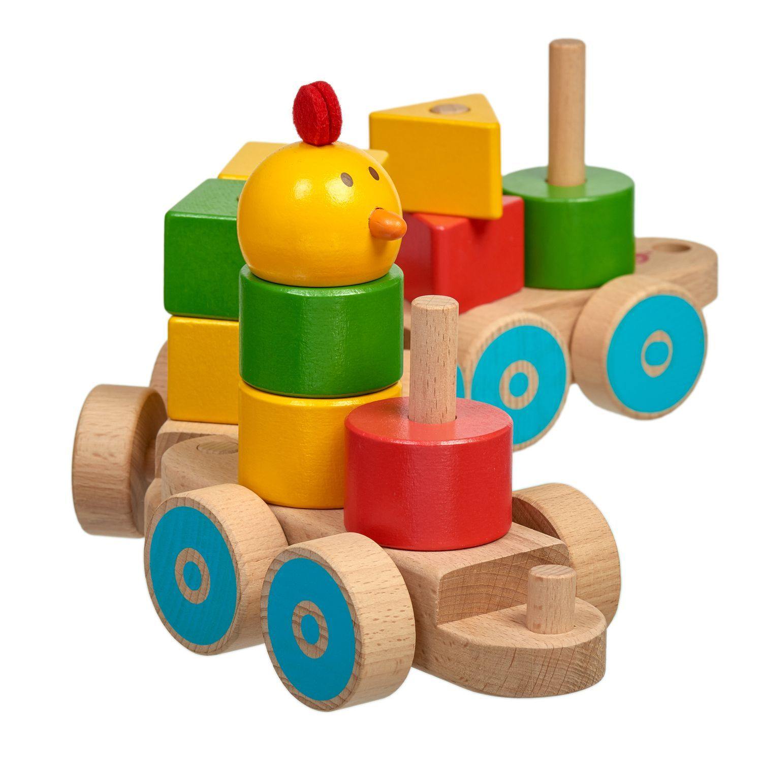 Wooden little chick train - Educational toy